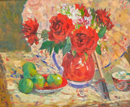 MILLIE GREENE, (American, 20th/21st century), Floral Still Life, oil on canvas, 20 x 24 in., 24 1/2 x 28 1/2 in.