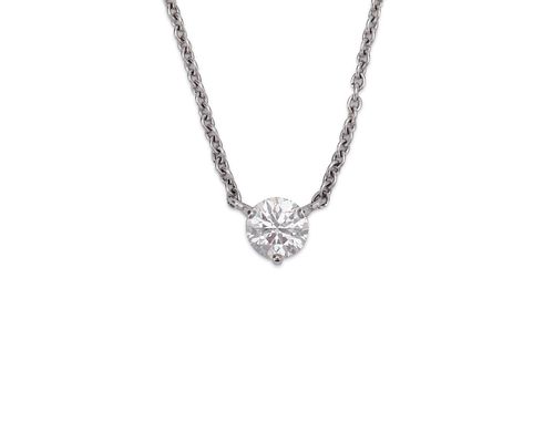 Patinum and Diamond Pendant Necklace
