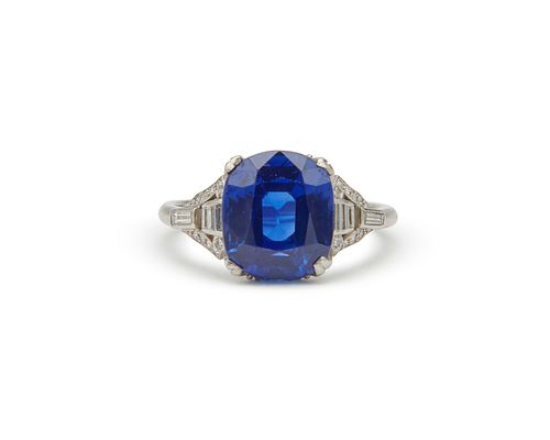 MARCUS & CO. Platinum, Kashmir Sapphire, and Diamond Ring