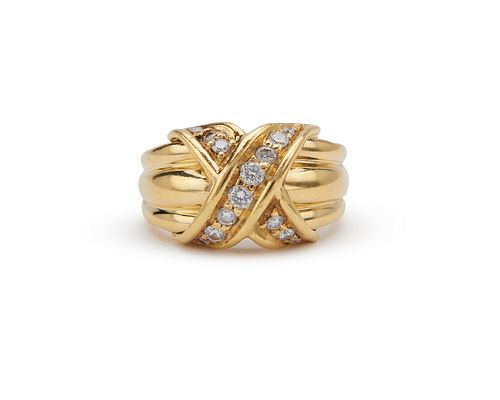 TIFFANY & CO. 18K Gold and Diamond Ring