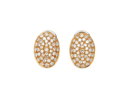 18K Gold and Diamond Earrings