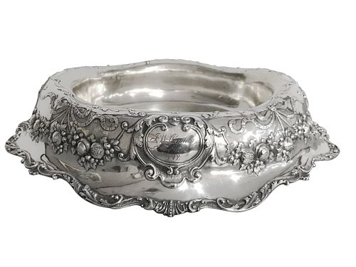 GORHAM Silver Oval Footed Center Bowl, ca. 1875