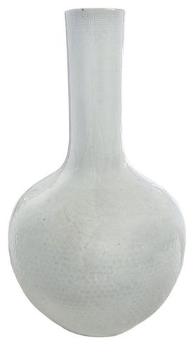 Large Chinese Blanc de Chine Porcelain Vase