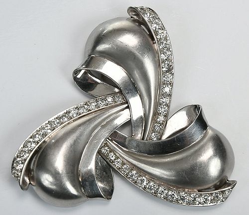 Platinum and Diamond Brooch