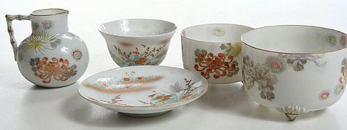 Five Pieces of Japanese Enameled Porcelain 