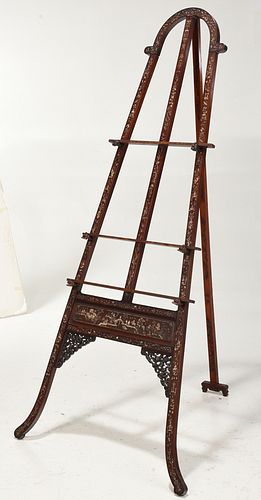 Chinese Inlaid Hardwood Artist's Easel