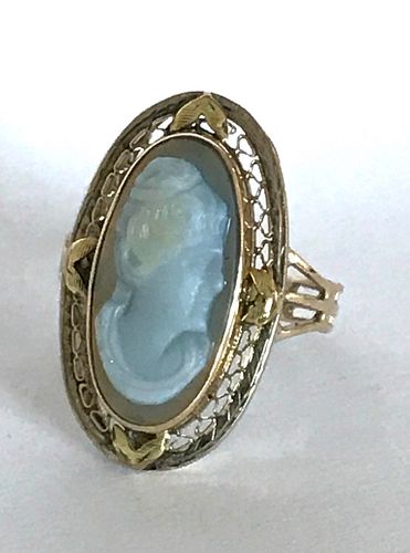 Antique Victorian 14K Gold Sardonyx Cameo Ring