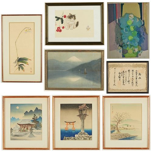 Grp: 8 20th c. Japanese Prints & Artworks