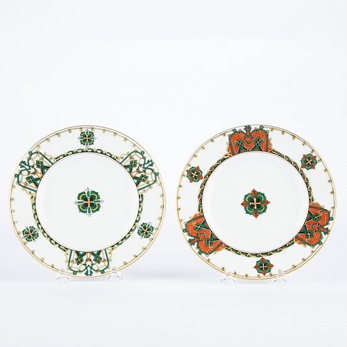 Pair of Kornilov Bros. Russian Porcelain Plates