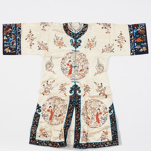 20th c. Chinese Embroidered Silk Robe