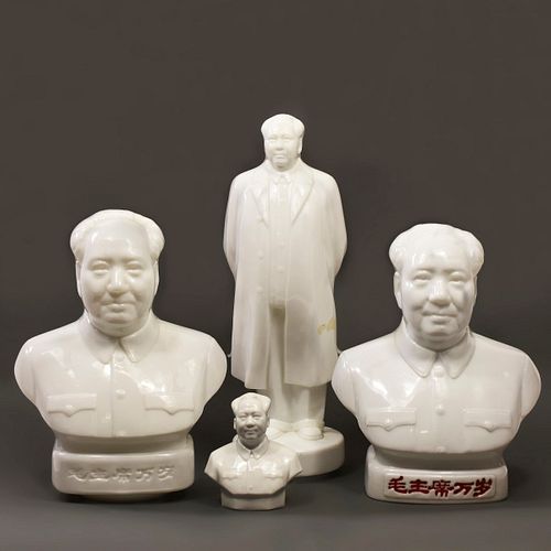 Grp: 4 Chinese PRC Porcelain Mao Figures