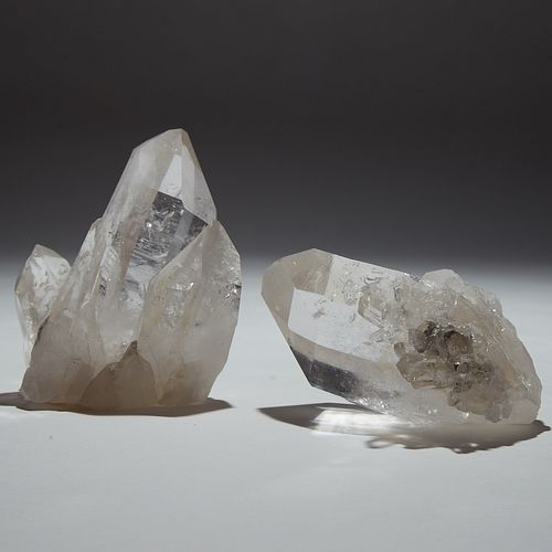 2 Quartz Crystal Scepters with Associated Points