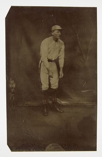 Tintype Rare Baseball Pitcher's Pose