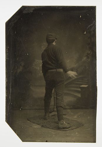 Unusual Tintype - Back Pose Pitcher