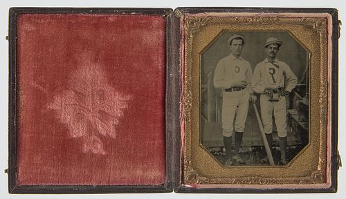 Fine Tintype of Two Baseball Players