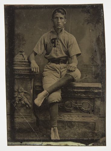 Tintype Baseball Player in Uniform