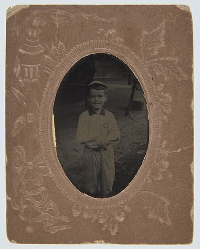 Tintype of Child Baseball Player