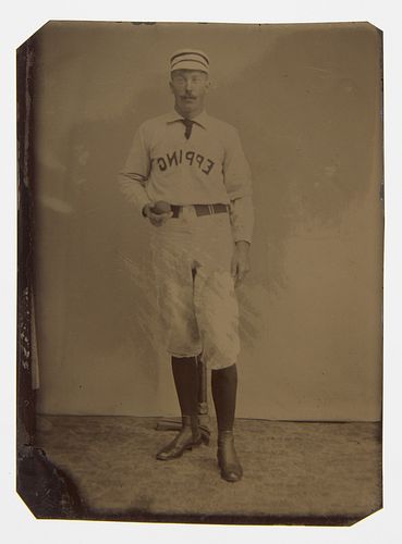 Tintype of Baseball Player