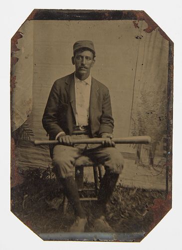 Tintype of Seated Batter