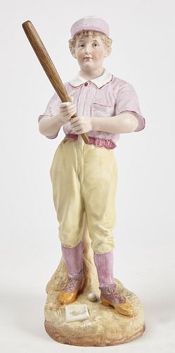 German Porcelain Heubach Baseball Player Figure