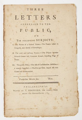 Three Letters Addressed to the Public 1783