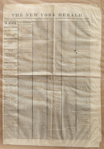 Rare Lincoln Assassination Newspaper