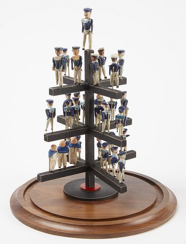Sailor Tree with 33 Carved & Painted Sailors