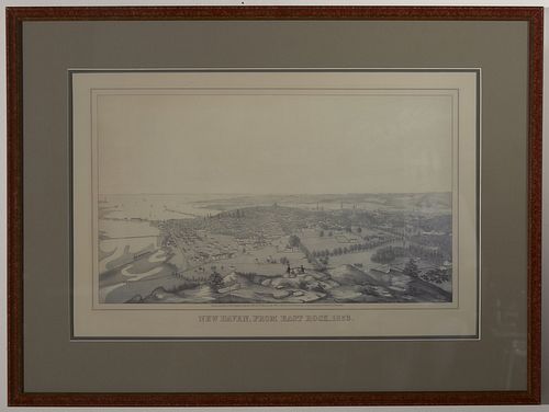 Lithograph of New Haven From East Rock 1853