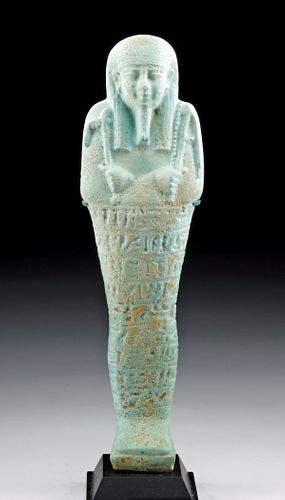 Tall / Translated Egyptian 30th Dynasty Faience Ushabti