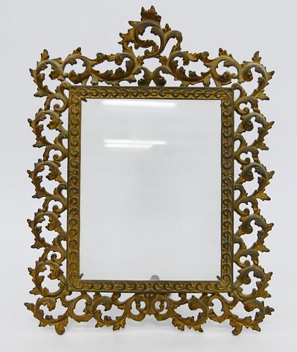 LARGE 17" ANTIQUE BRASS PICTURE FRAME