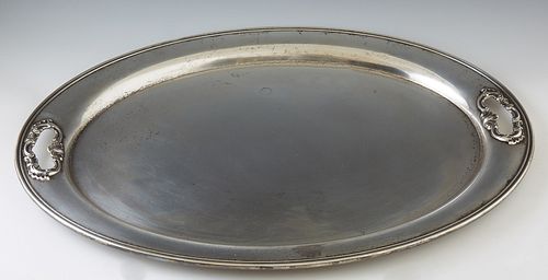 Large Sterling Waiter Tray, #1147, by Gorham, in the "Strasbourg" pattern, H.- 7/8 in., W.- 22 1/8 in., D.- 15 3/4 in., Wt.- 59.8 Tr...