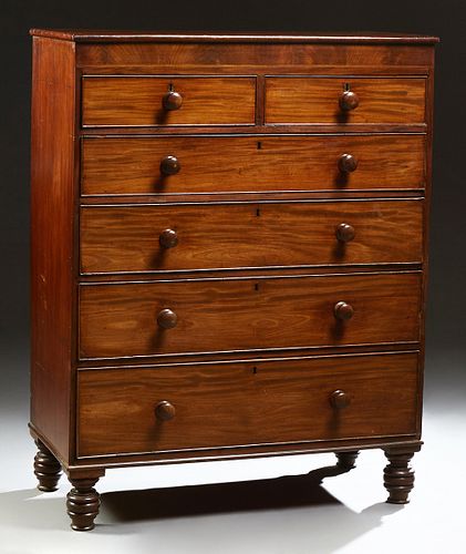 English Victorian Carved Mahogany Manor House Chest, 19th c