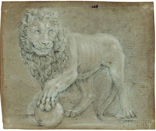 Italian School, 17th Century      Two Works: Lions in Profile, One After the Medici Lions