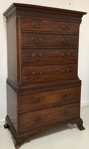 Antique English Chippendale Chest on Chest