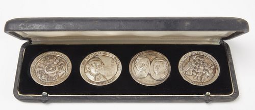 Four Mexican 1964 Silver Commemorative Medals