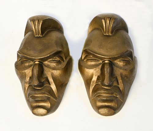 Pair of Cast Iron Indian Theatrical Masks