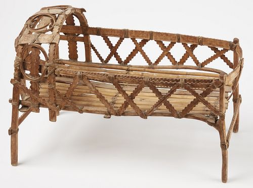 Carved Cradle Probably Native American