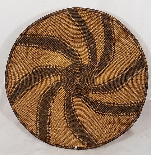 Fine Large Apache Basketry Tray c 1890