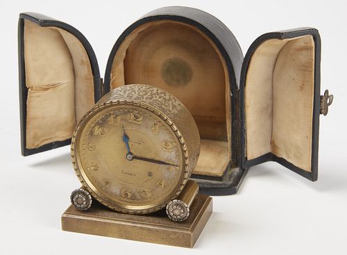 Fine Swindon and Sons Travel Clock in case