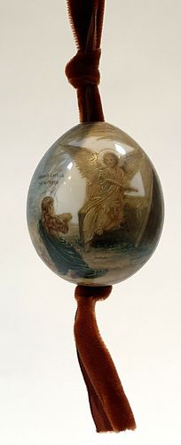 19th C. Hand Painted Russian Porcelain Easter Egg