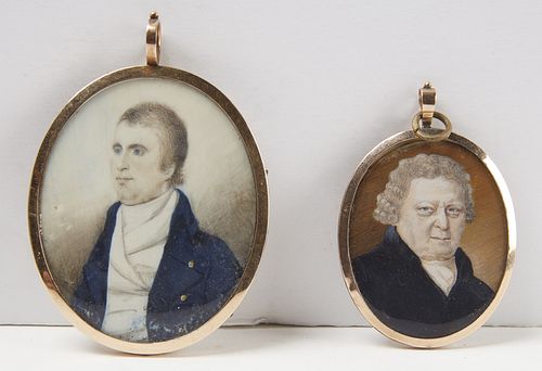Two Early Portraits in Gold Pendants