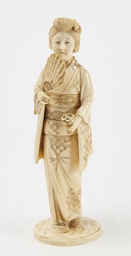 Japanese Carved Figure of a Geisha 19th century