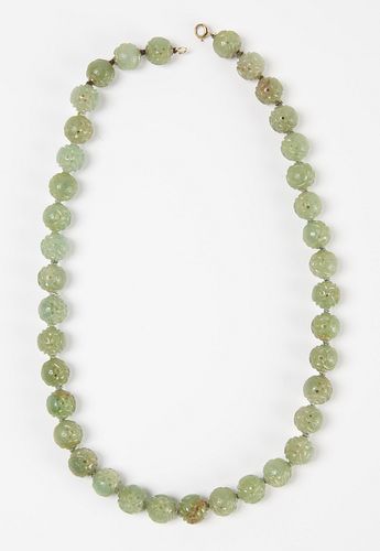 Old Carved Chinese Jade Necklace