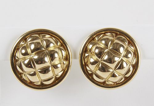 Chaumet 18K Quilted Earrings