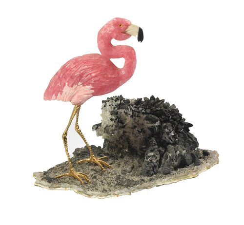 Carved Rhodochrosite 'Flamingo'