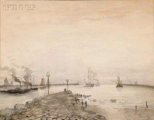 Hendrik Willem Mesdag (Dutch, 1831-1915)      The Harbor of Ijmuiden
