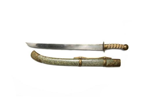 Chinese Dao with Scabbard, 19th Century