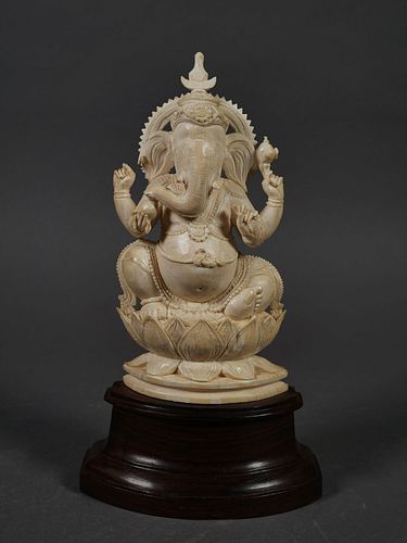 Carved Ivory GANESHA Vintage Statue