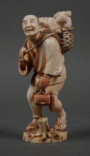 Antique Japanese Ivory Carved Statue