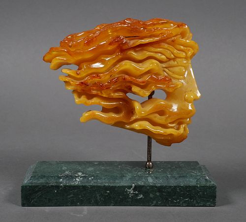 Baltic Amber Carved Head